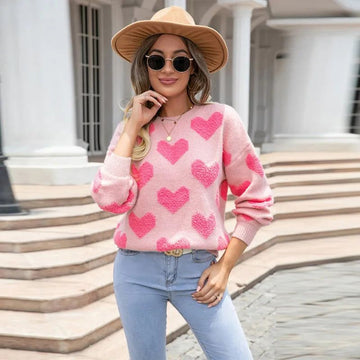 Calliope Heart Love Knit Sweater - SunsetFashionLA